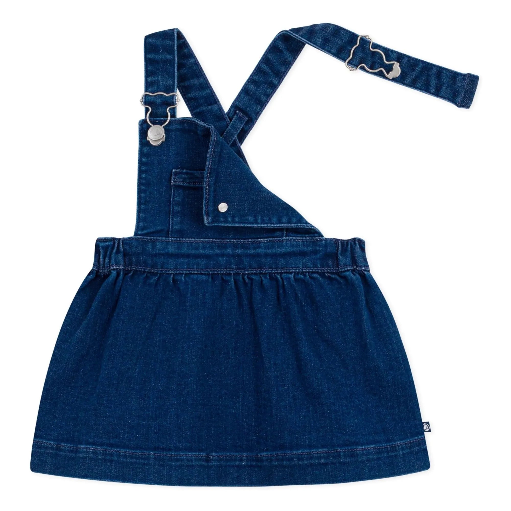 Petit Bateau - Vestido Salopette de Algodón Orgánico Vaquero | Azul
