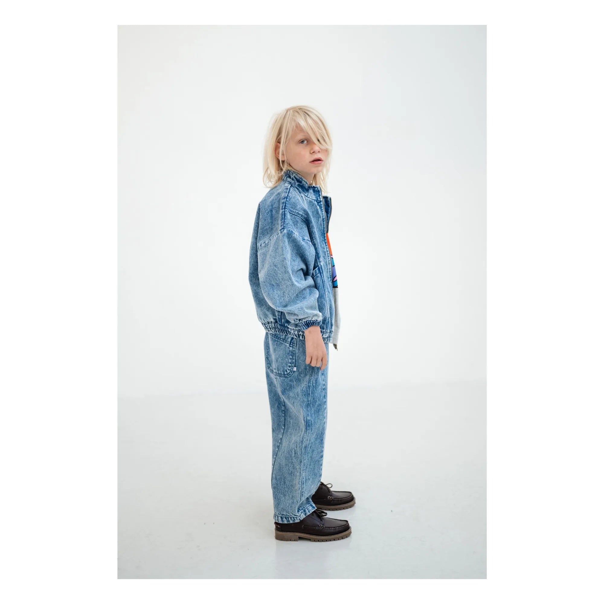 Repose AMS - Cortavientos de denim de algodón orgánico | Azul lavado