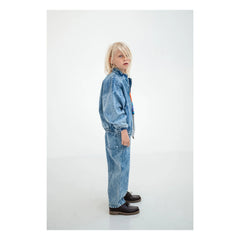 Repose AMS - Cortavientos de denim de algodón orgánico | Azul lavado