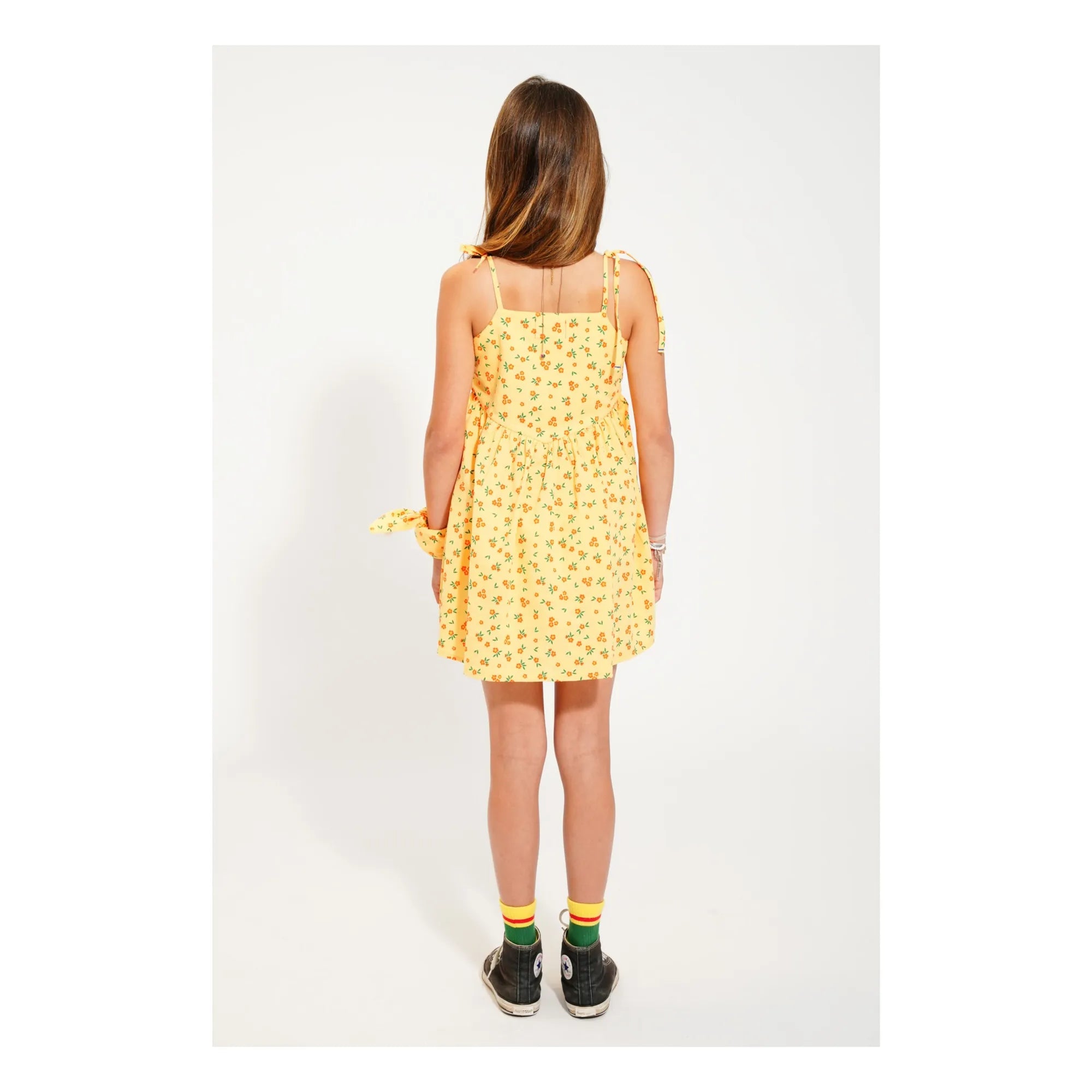 Piupiuchick - Vestido de Algodón Orgánico con Flores | Amarillo