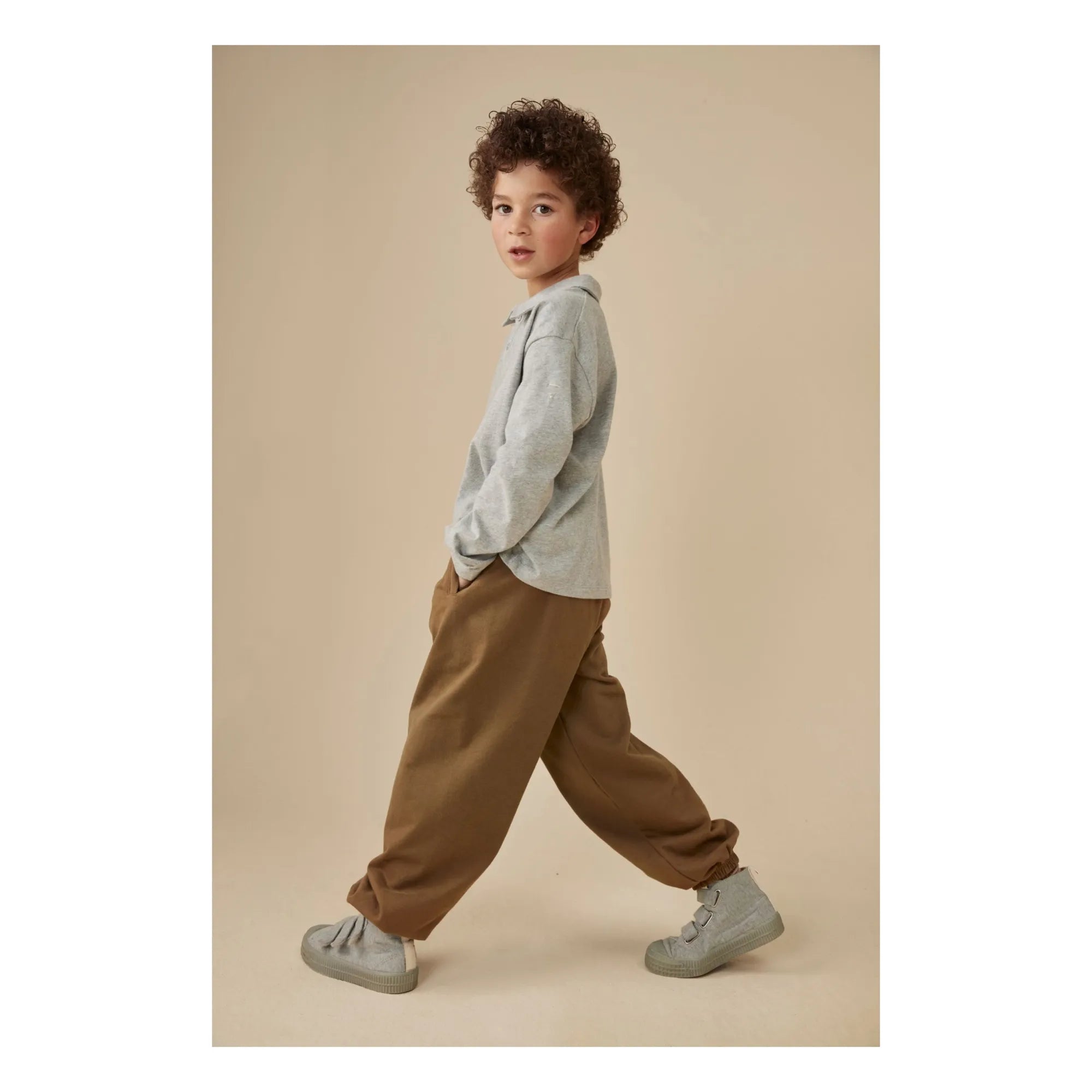 Gray Label - Pantalón de chándal de algodón orgánico | Marrón caqui