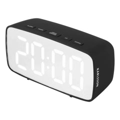 Present Time - Reloj despertador LED ovalado plateado | Negro