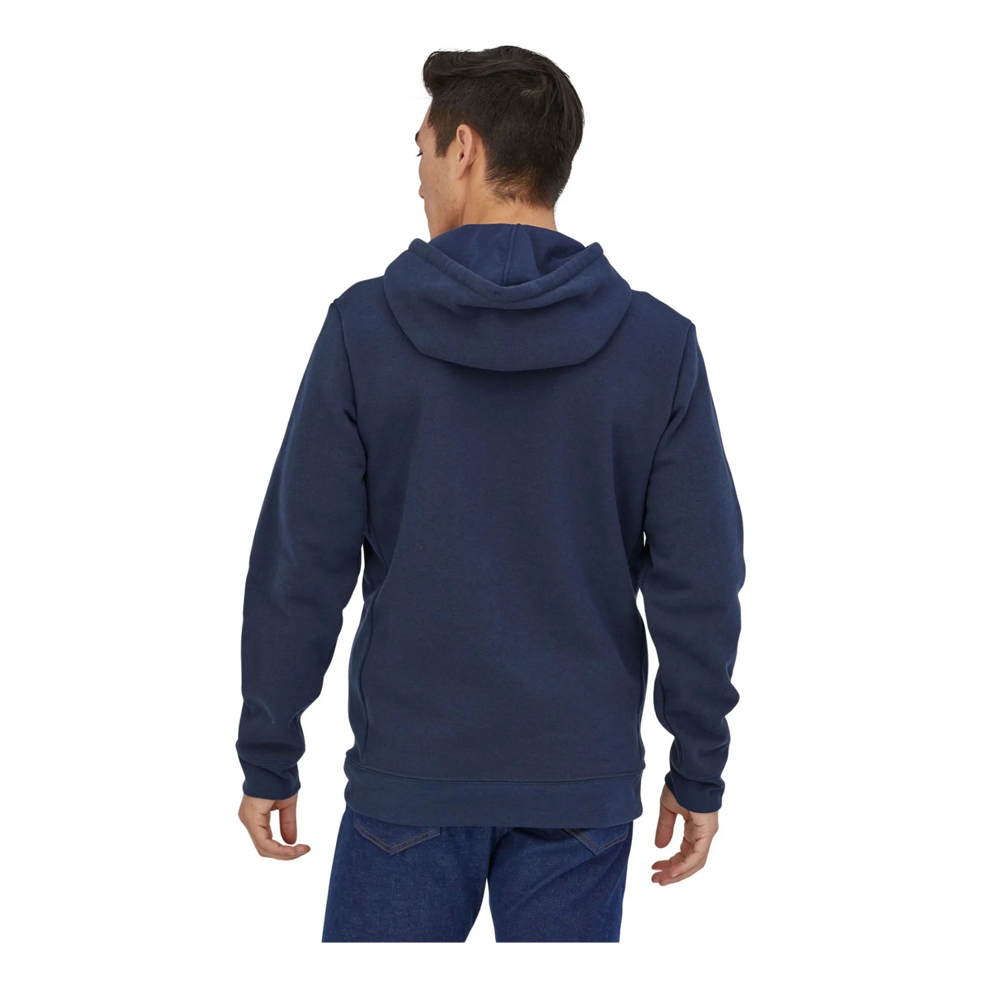 Patagonia - Sudadera con capucha de poliéster reciclado P-6 Logo - Colección para hombre | Azul marino