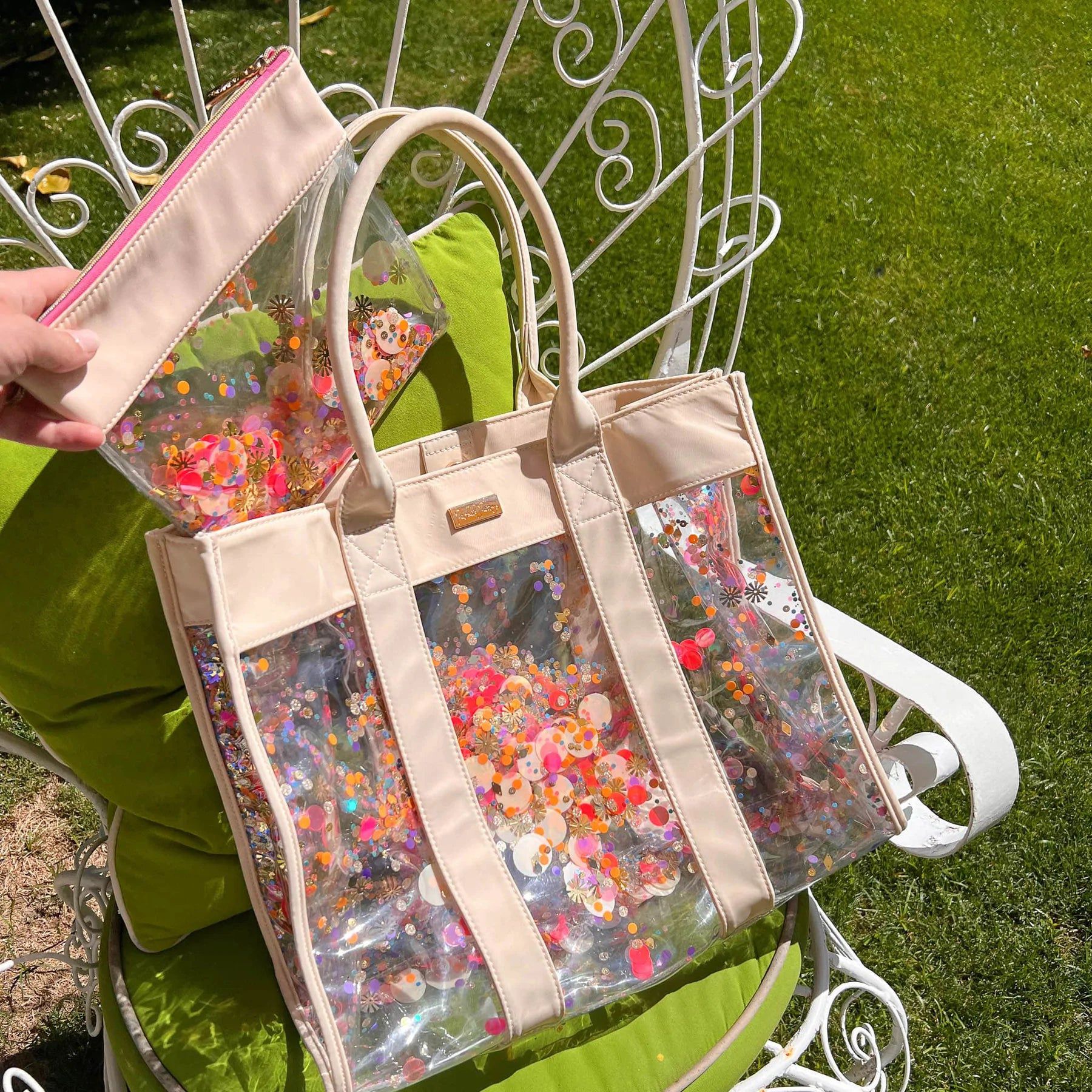 Packed Party - Bolso de hombro y playa con confeti