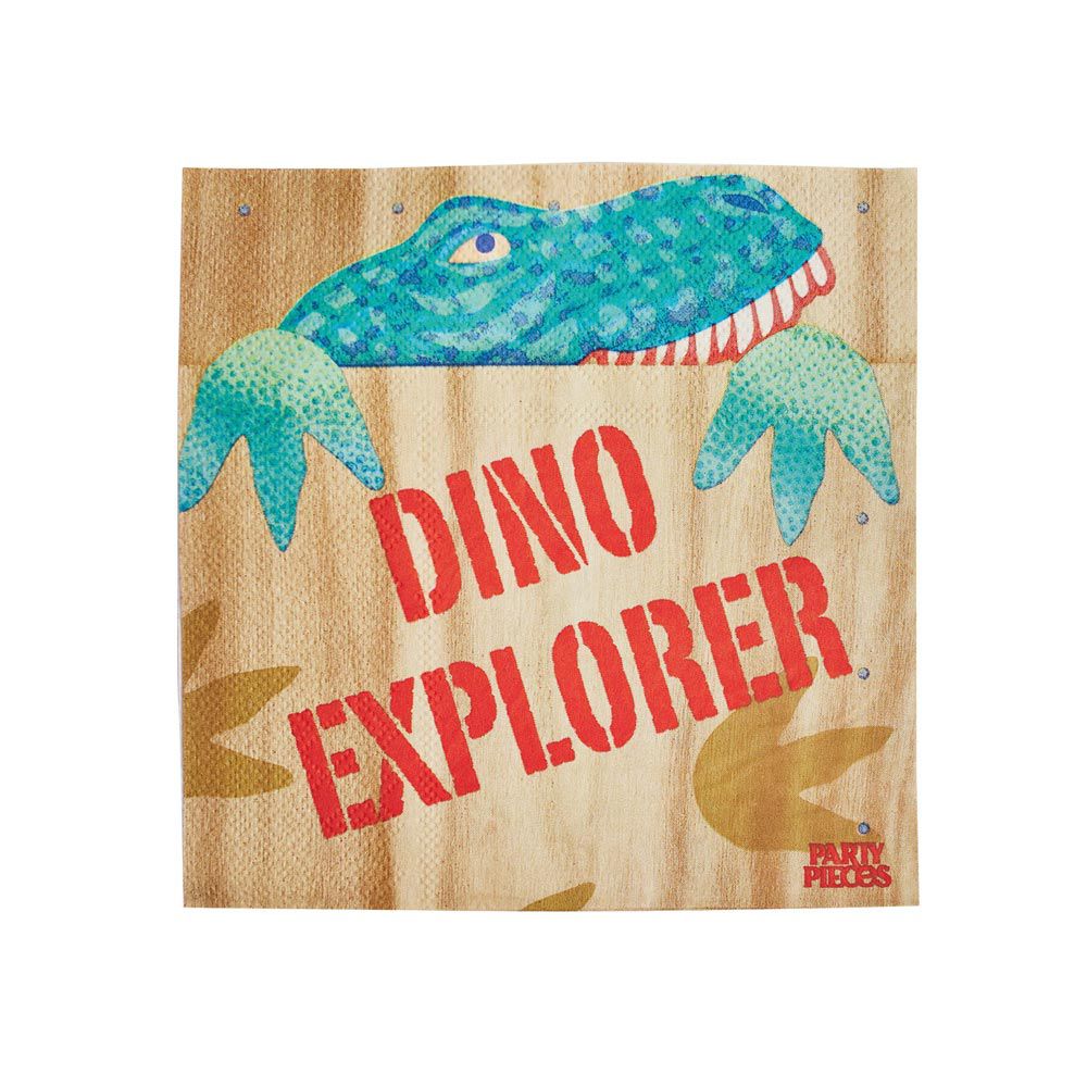 Party Pieces - Servilletas de Fiesta Dino Explorador, 16 unidades