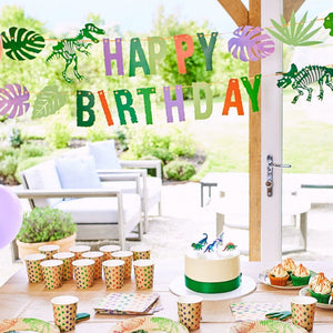 Party Pieces - Adorno colgante de dinosaurio explorador "Feliz cumpleaños"