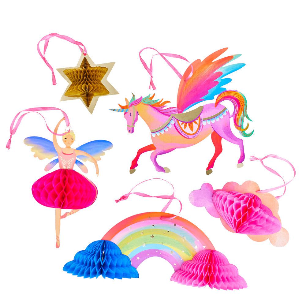 Party Pieces - Decoración colgante de unicornio de 5 piezas para fiesta