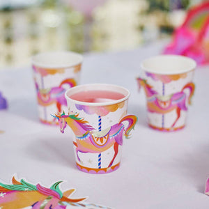 Party Pieces - Vasos de Cartón de Unicornio de 8 Unidades