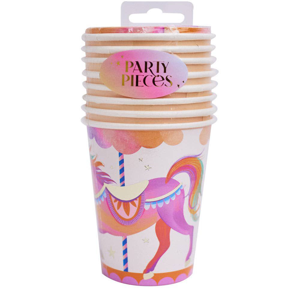 Party Pieces - Vasos de Cartón de Unicornio de 8 Unidades
