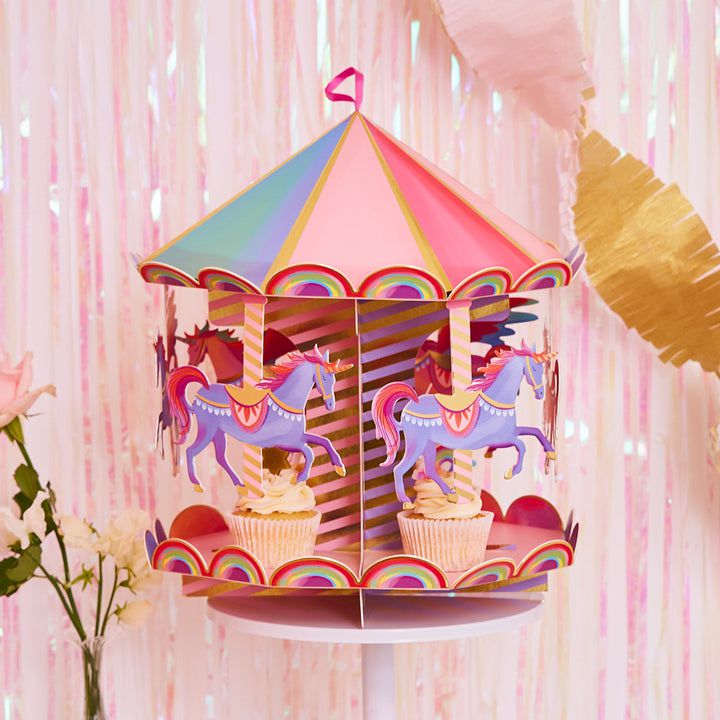 Party Pieces - Soporte para golosinas de unicornio carrusel