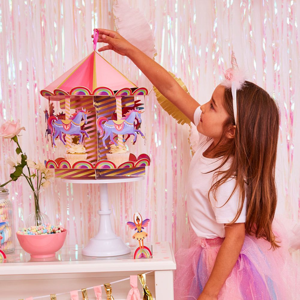 Party Pieces - Soporte para golosinas de unicornio carrusel