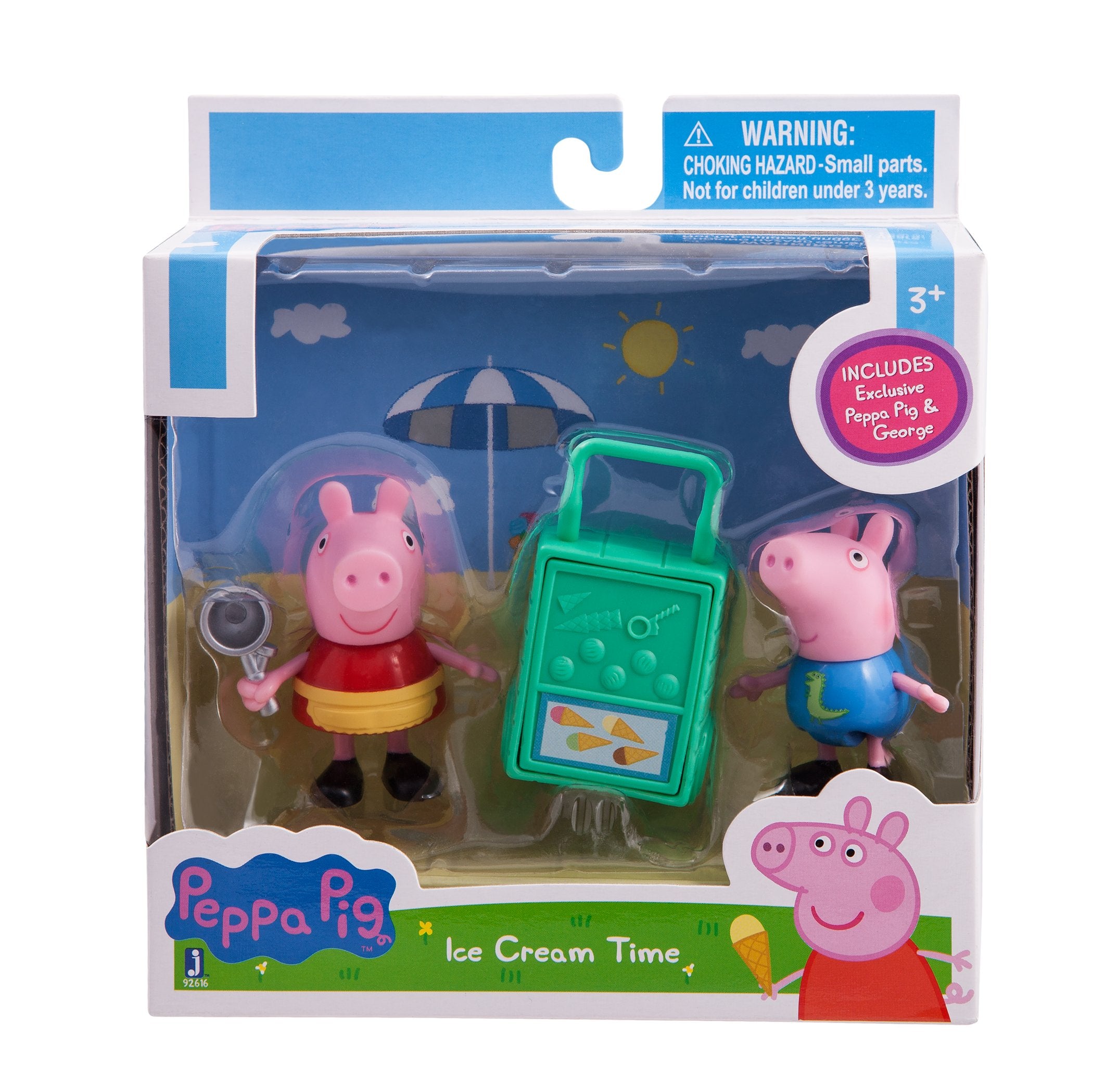 Peppa Pig - Set de figuras de Peppa la Heladera y su hermano George