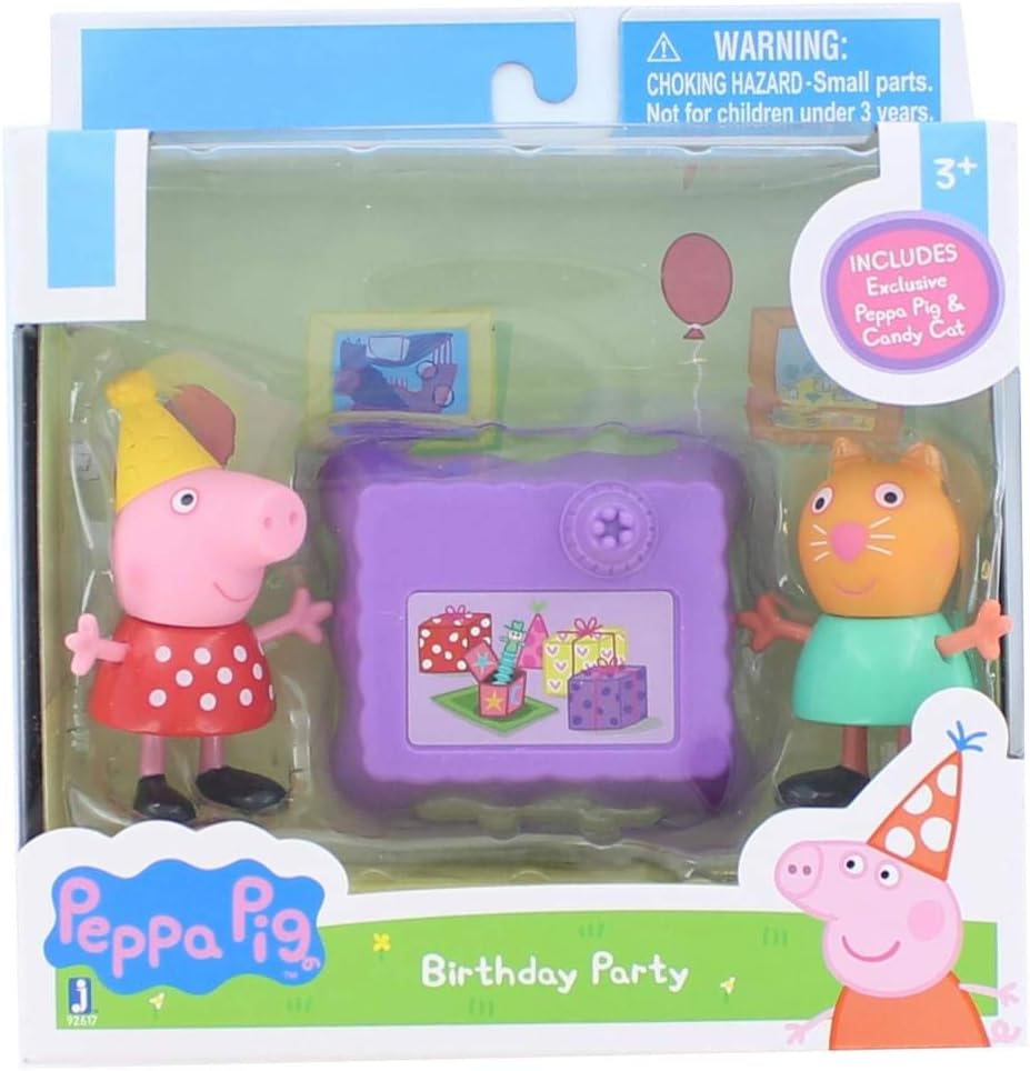Peppa Pig - Set de Juguetes con Figuras de Fiesta de Cumpleaños de Peppa y Candy Gata