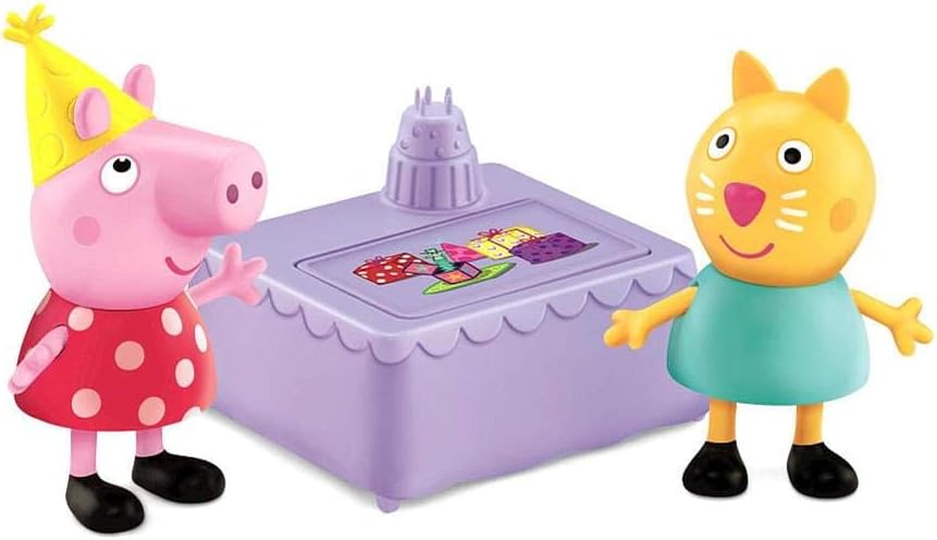 Peppa Pig - Set de Juguetes con Figuras de Fiesta de Cumpleaños de Peppa y Candy Gata