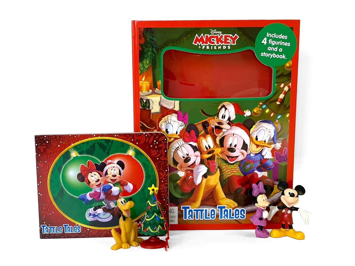 Phidal - Libro de actividades e historias en inglés de Mickey y sus amigos: ¡Diversión navideña! con figuras de juguete