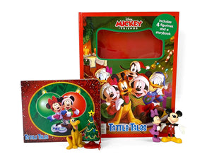 Phidal - Libro de actividades e historias en inglés de Mickey y sus amigos: ¡Diversión navideña! con figuras de juguete