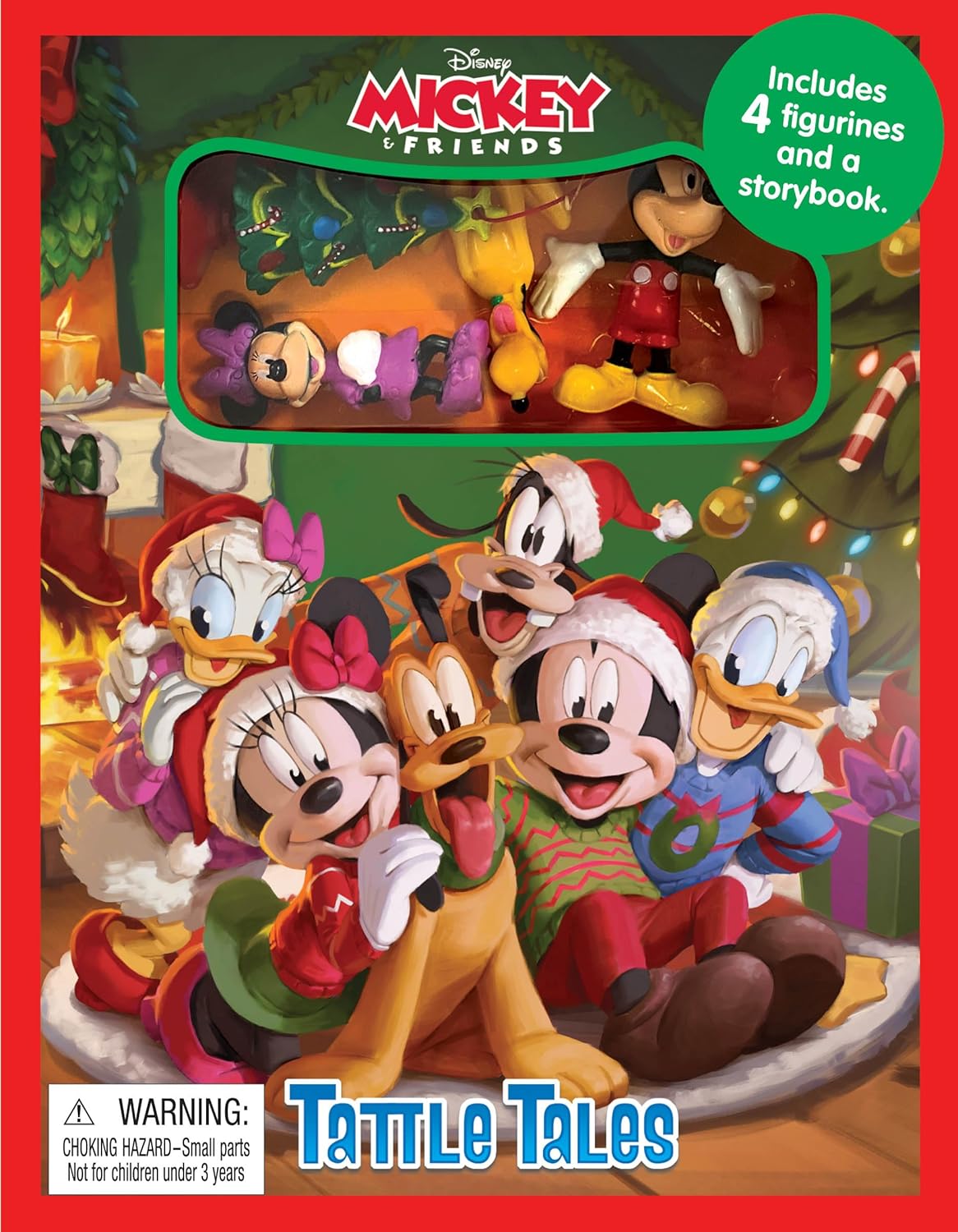 Phidal - Libro de actividades e historias en inglés de Mickey y sus amigos: ¡Diversión navideña! con figuras de juguete