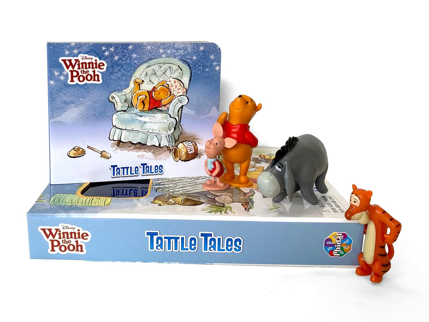 Phidal - Winnie the Pooh Tattle Tales Libro de actividades e historia en inglés con figura de juguete