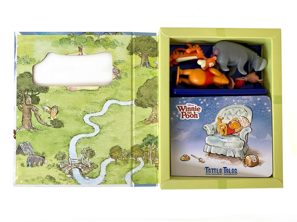 Phidal - Winnie the Pooh Tattle Tales Libro de actividades e historia en inglés con figura de juguete