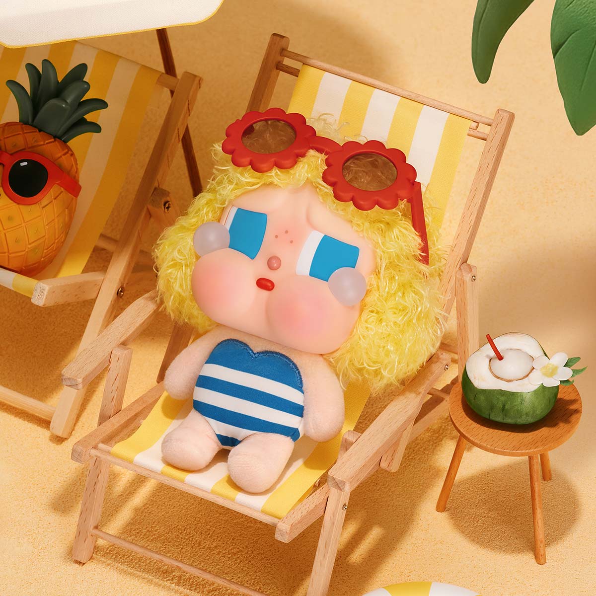 Pop Mart - Crybaby Vacation Mode On Serie Original de Vinilo y Peluche, Muñeca, Paquete Sorpresa Ciego