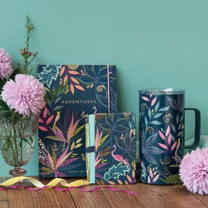 Portico Designs - Sara Miller: Bloc de notas mini y bolígrafo Botanic Paradise