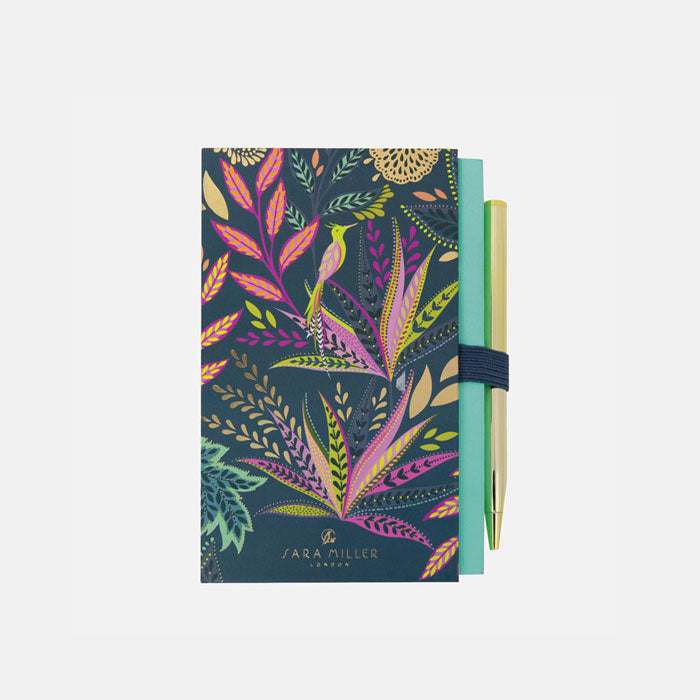 Portico Designs - Sara Miller: Bloc de notas mini y bolígrafo Botanic Paradise