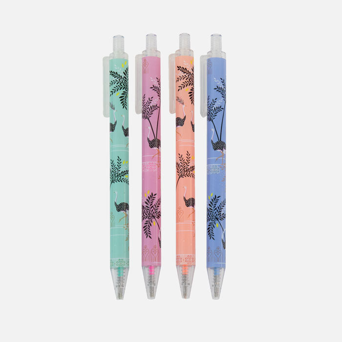 Portico Designs - Sara Miller: Set de 4 bolígrafos de gel Savannah