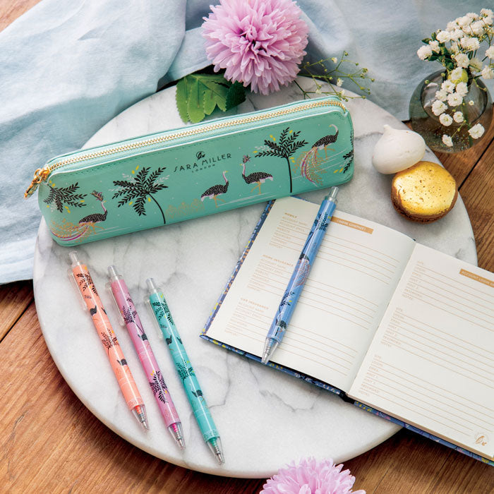 Portico Designs - Sara Miller: Set de 4 bolígrafos de gel Savannah