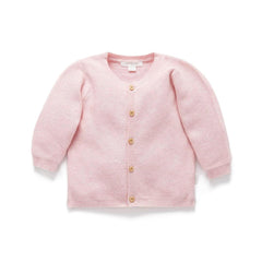 Purebaby Knit Cardigan - Pink Melange-Cardigans-Pink Melange-0-3m | Natural Baby Shower