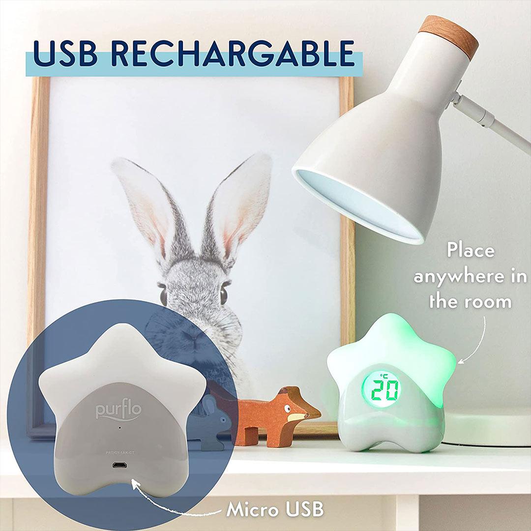 Purflo Starlight Colour-Changing Room Thermometer-Thermometers- | Natural Baby Shower