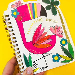 Rachel Ellen - Cuaderno de espiral con forma de flamenco
