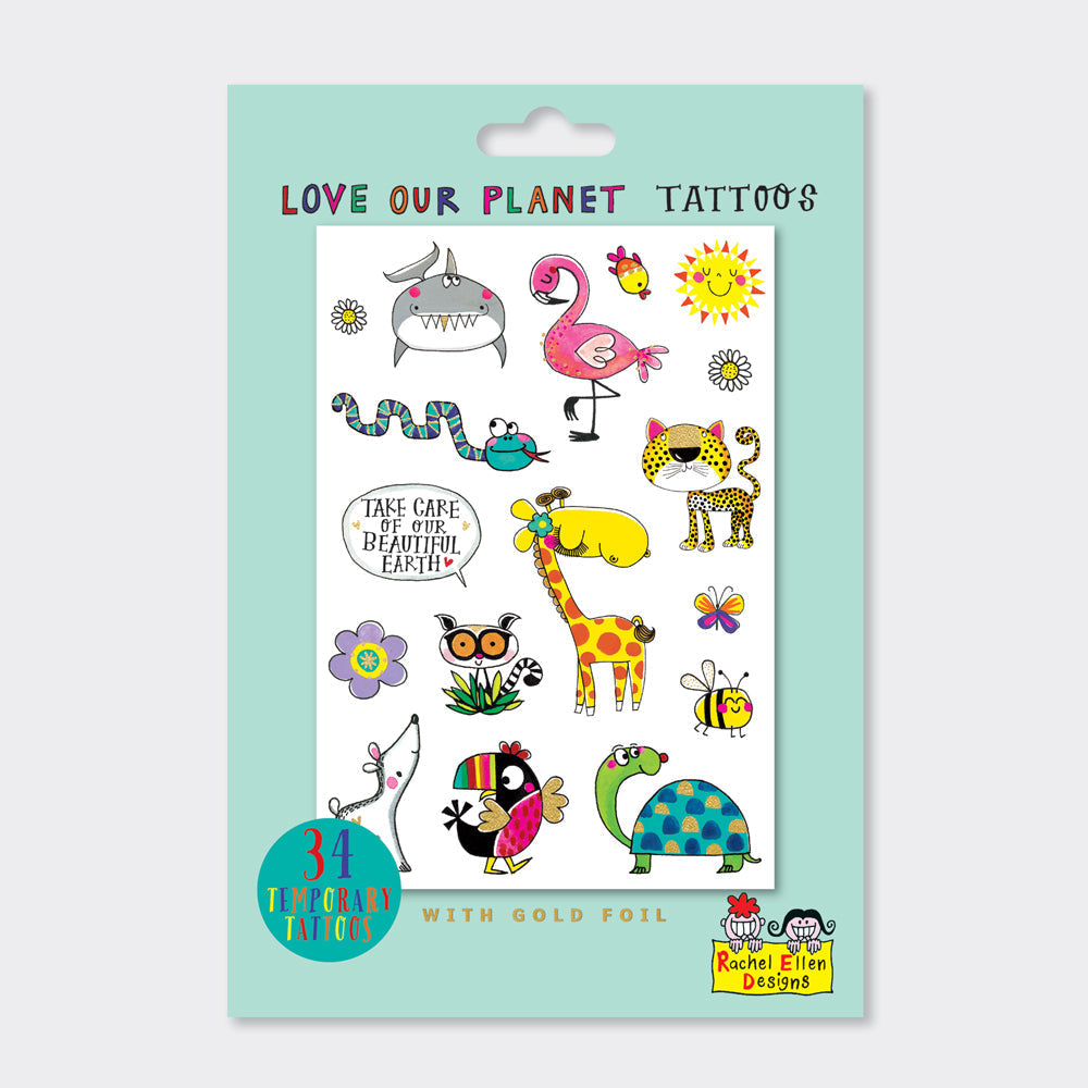 Rachel Ellen - Tatuajes Temporales Infantiles Love Our Planet