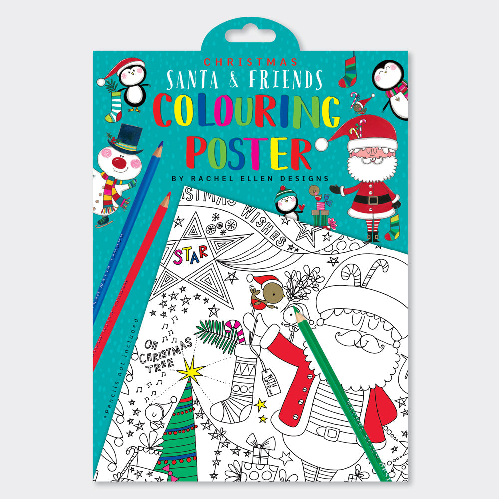 Rachel Ellen - Pósteres gigantes para colorear de Papá Noel y sus amigos