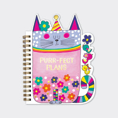 Rachel Ellen - Cuaderno de tapa dura en forma de gato Purr-fect