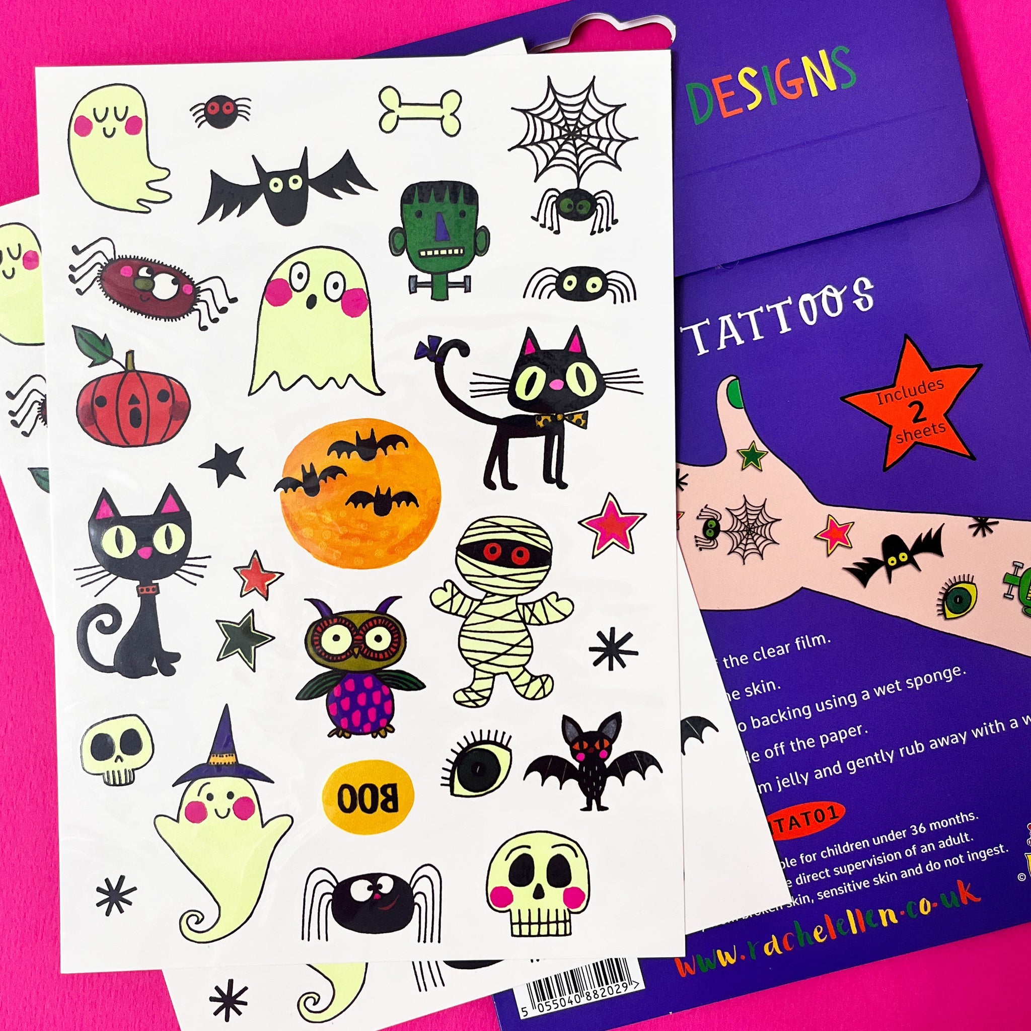 Rachel Ellen - Tatuajes temporales infantiles de Halloween espeluznantes