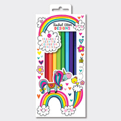 Set de lápices de colores perfumados con goma de borrar Unicornios - Rachel Ellen
