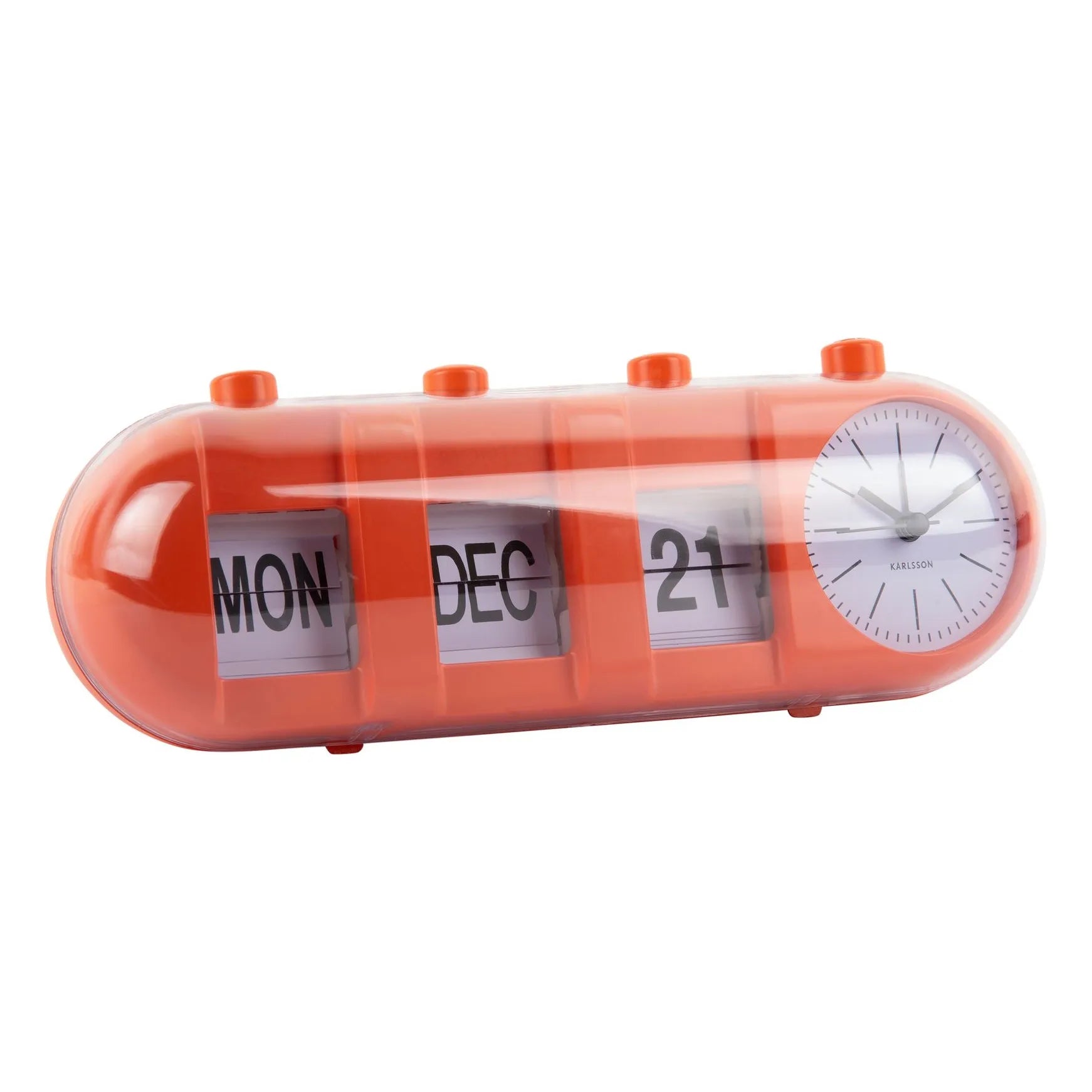 Present Time - Reloj despertador retro con tubo | Naranja