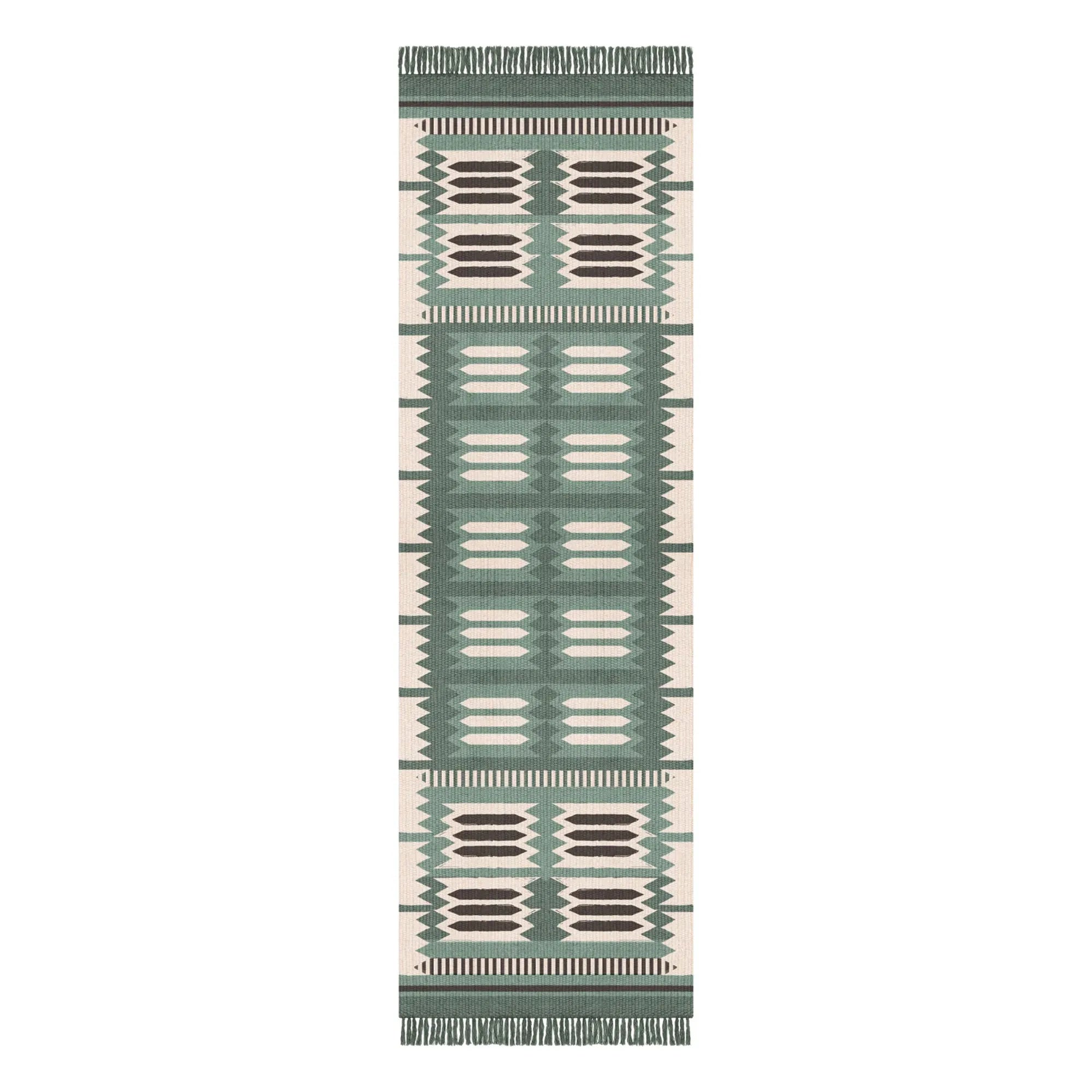 Layered - Alfombra de lana Röllakan Hilma | Verde