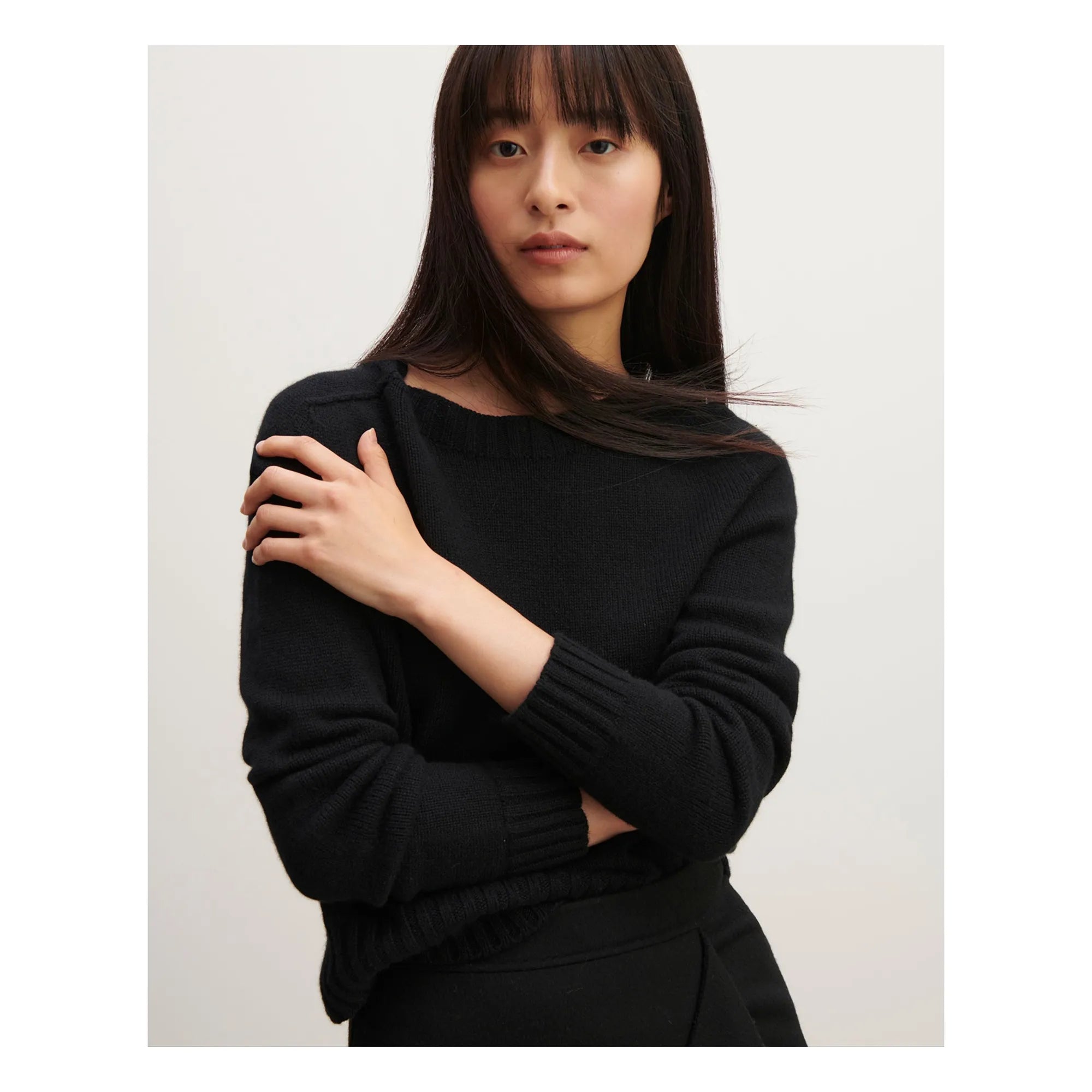 Bompard - Jersey de cuello redondo, manga martillo, cachemira | Negro