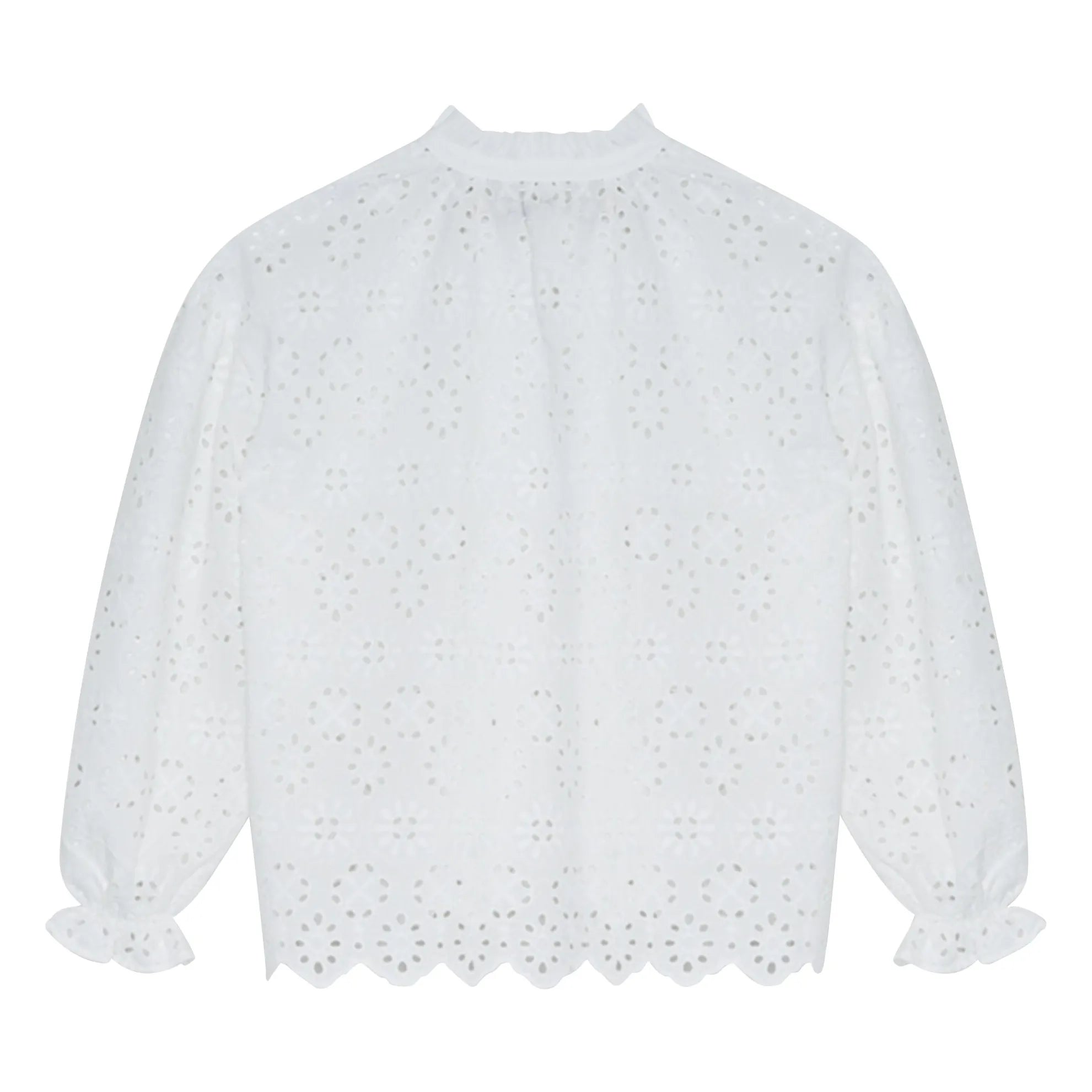 the new society - Blusa Sakura Bordado Inglés | Blanco