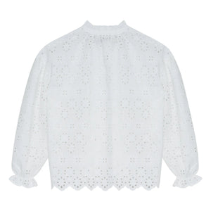 the new society - Blusa Sakura Bordado Inglés | Blanco