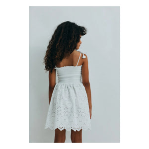the new society - Vestido Bordado en Inglés Sakura | Blanco