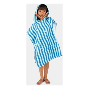 Beach & Bandits - Poncho de algodón orgánico a rayas saladas | Azul