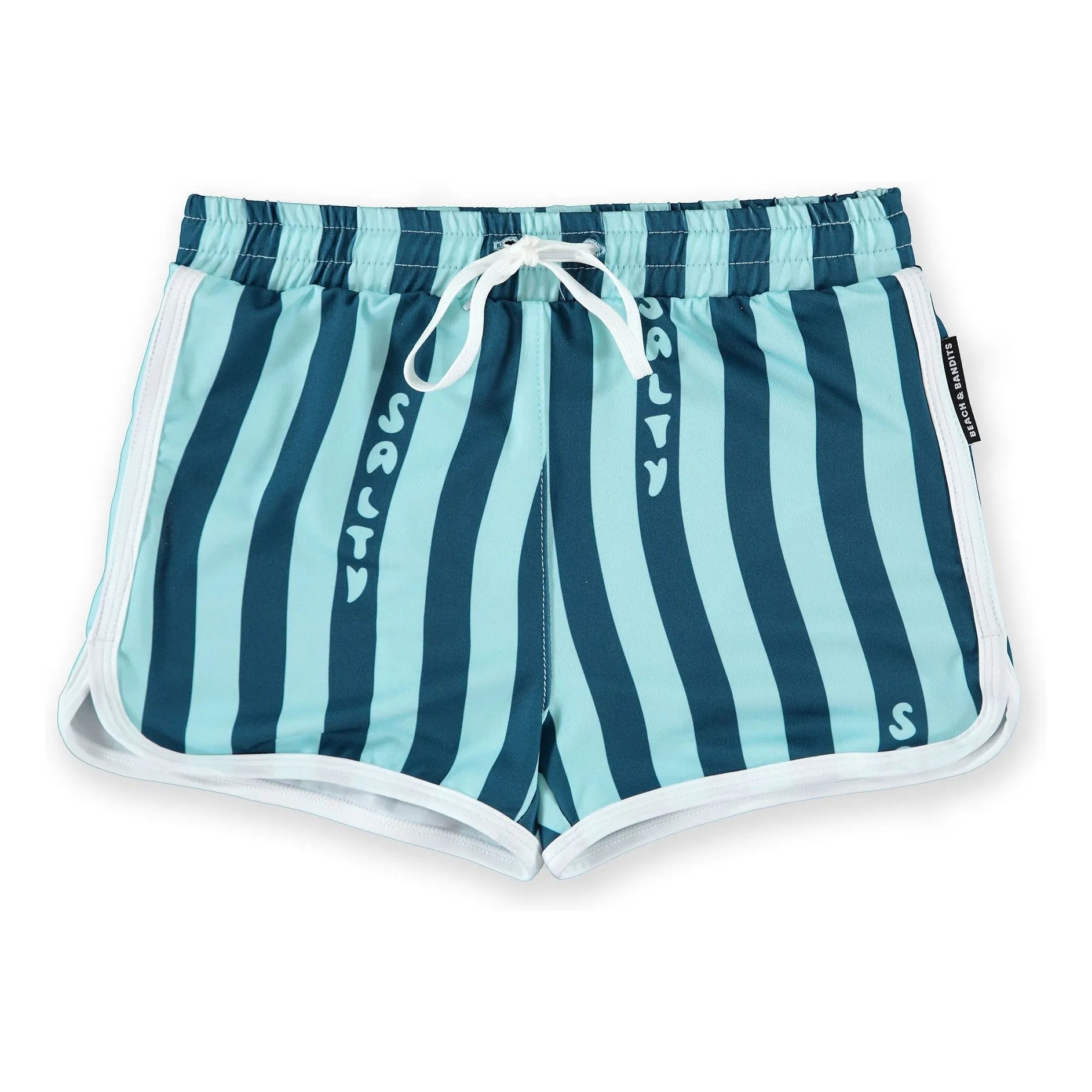 Beach & Bandits - Bañador tipo bóxer de rayas Salty Stripes con protección UV de fibras recicladas | Azul marino