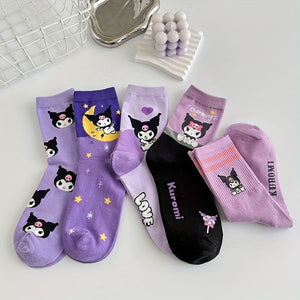Sanrio - Kuromi Calcetines para Niños Pack de 5