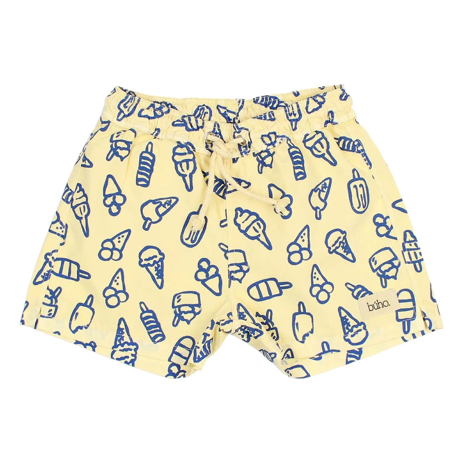 Búho - Pantalón Corto de Algodón Orgánico Ice | Amarillo