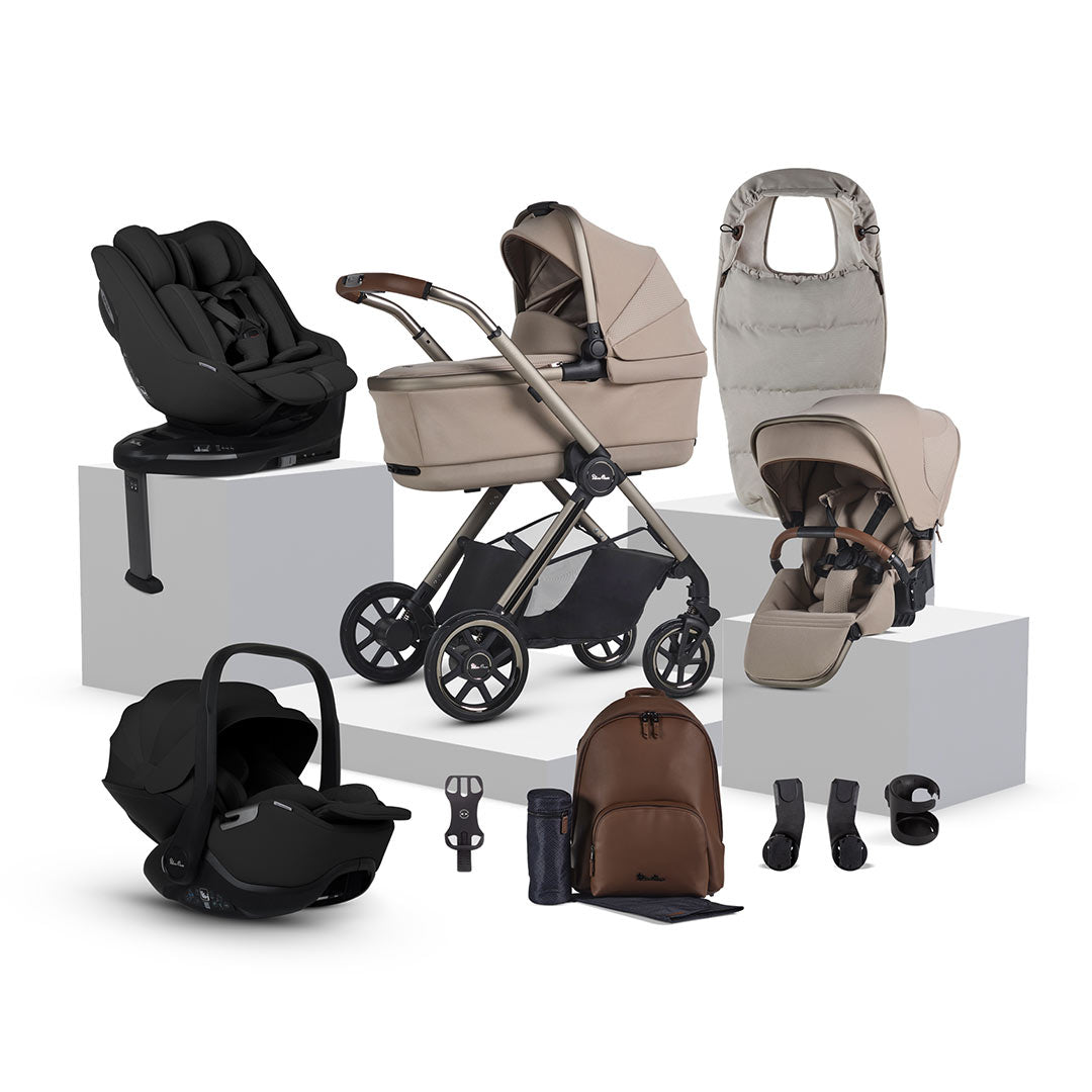 Silver Cross Reef 2 SPECIAL EDITION Ultimate Family 360 Bundle-Travel Systems-Frappe-Iconic Black | Natural Baby Shower
