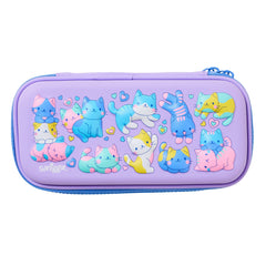 Smiggle - Estuche rígido pequeño lila con relieve 3D