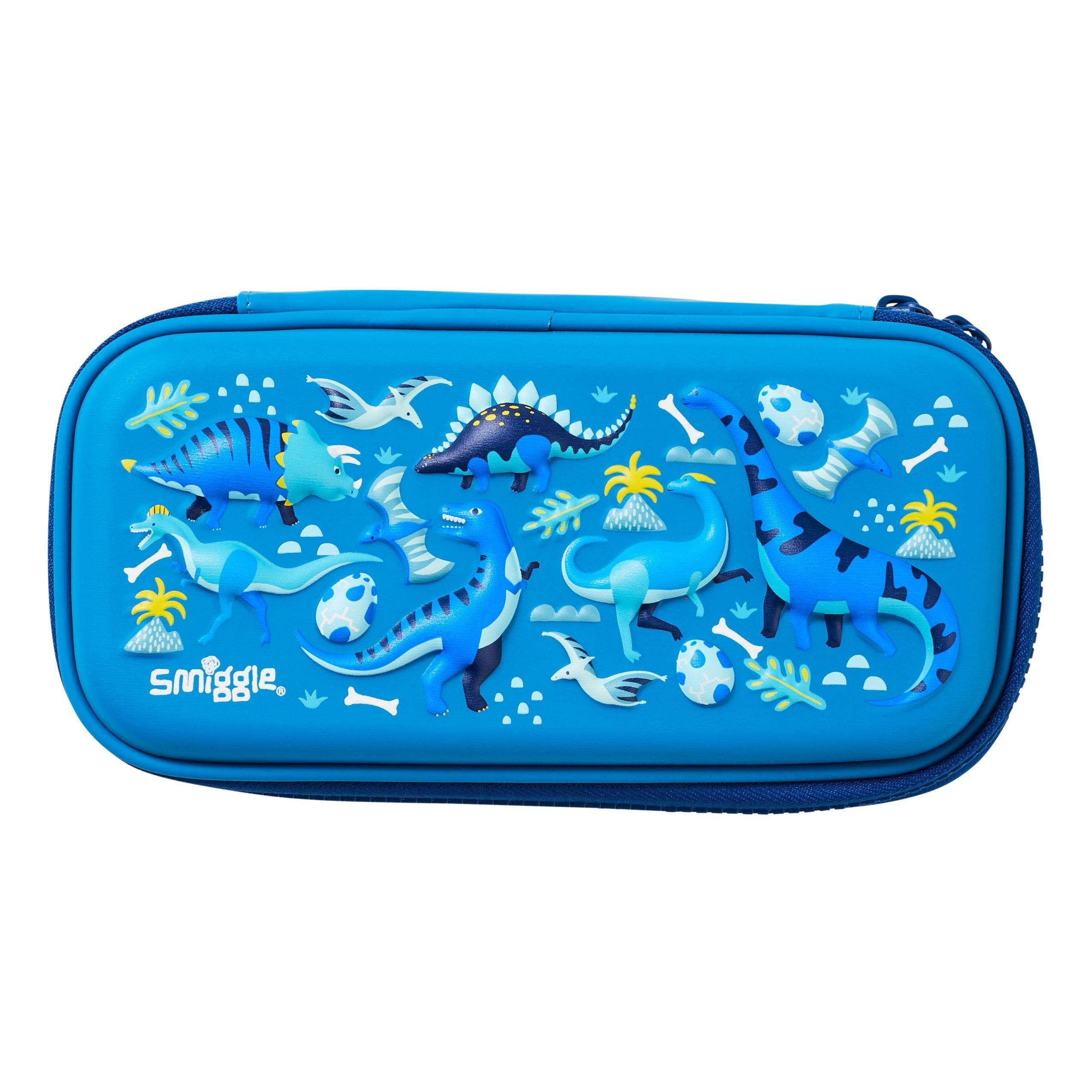 Smiggle - Estuche rígido 3D en relieve azul pequeño