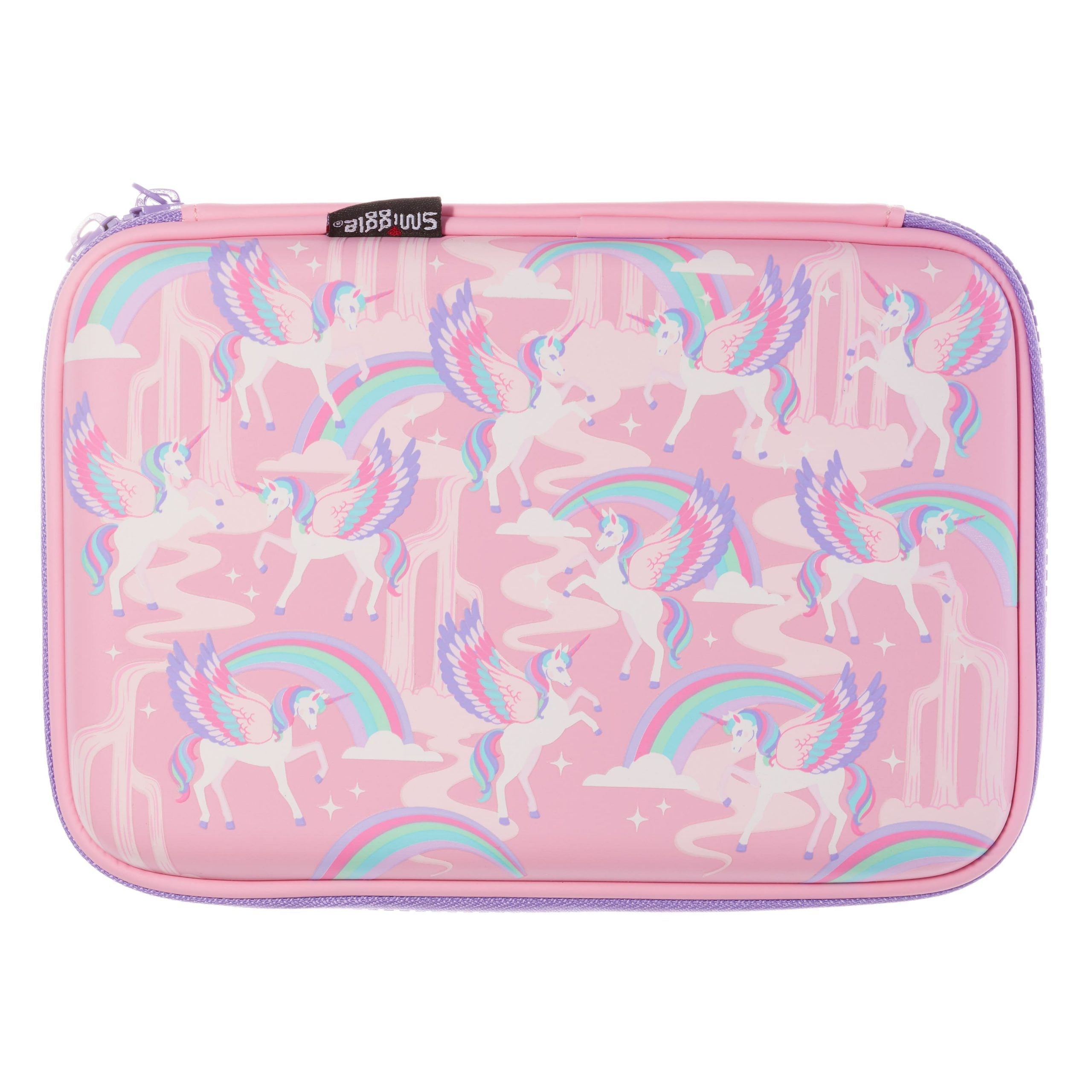 Smiggle - Estuche rígido 3D en relieve con unicornios rosas
